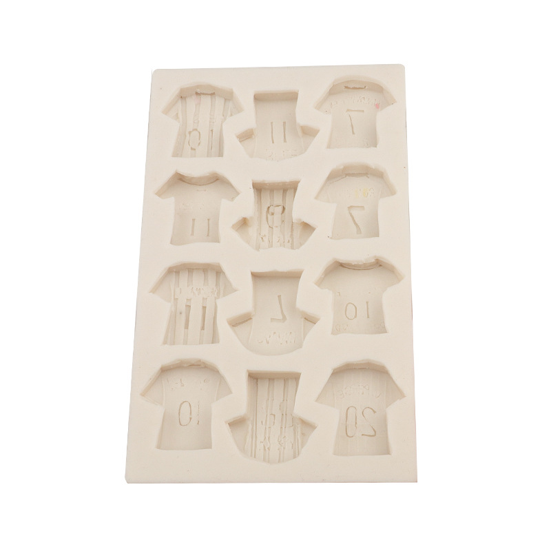 Molde para hornear deportes Jersey fondant molde de silicona chocolate caramelo galleta pastel molde epoxi