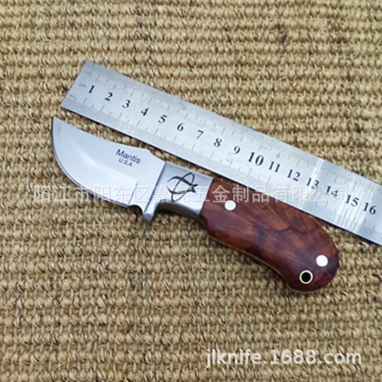 红酸枝柄户外小刀野外求生军刀战术特战小直刀防身随身刀具