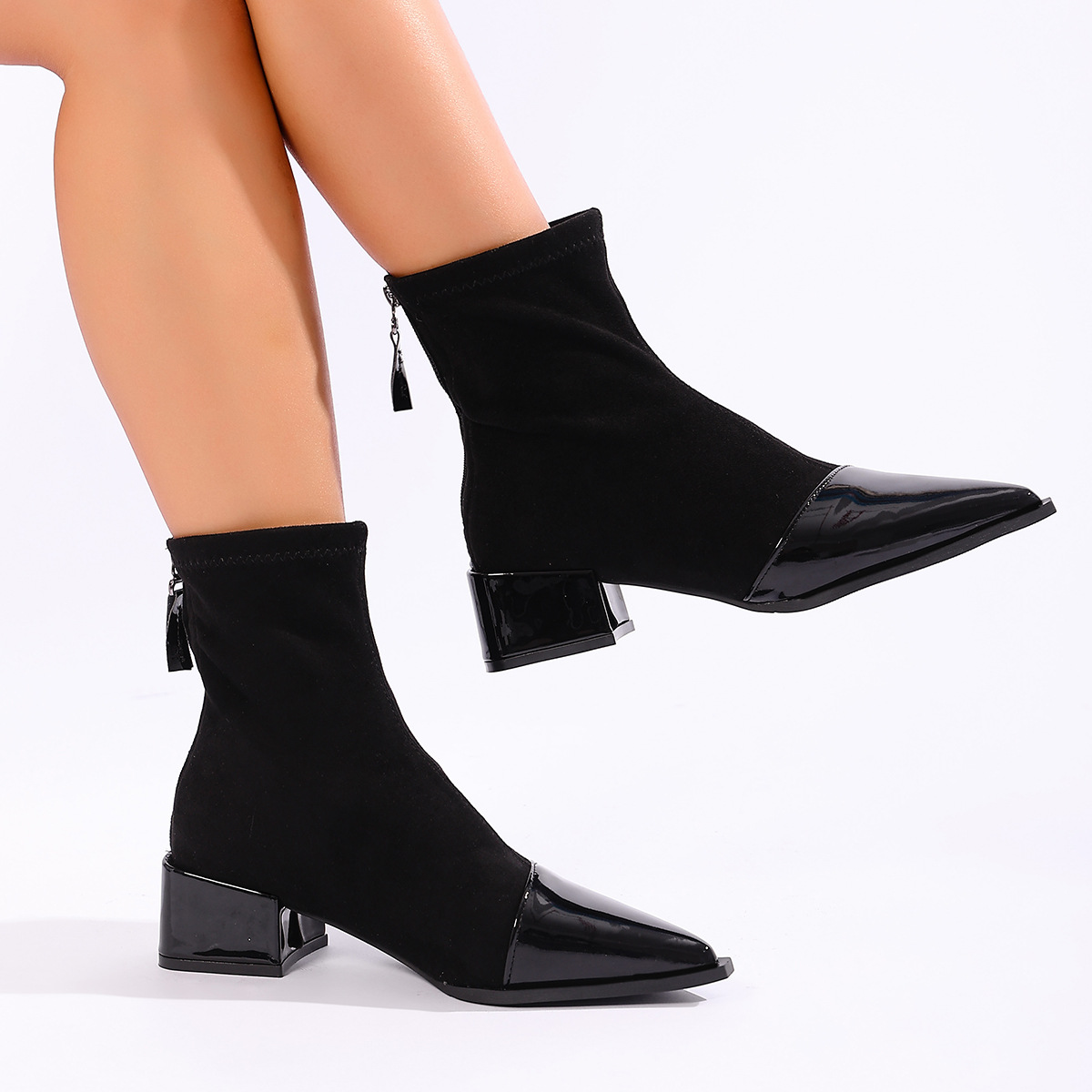 2025 Autumn New Style Boots With Back Zipper, French Suede Elegant Ankle Boots, Direct Sale From Manufacturer,_vogvips.com