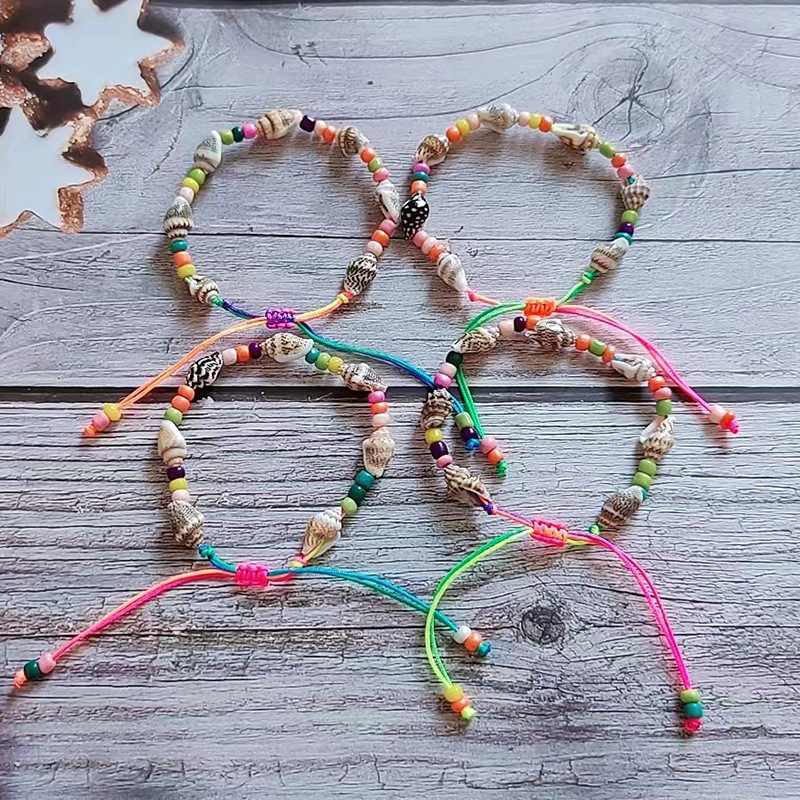 8g Weight Bracelets Classification Beach Geometric Seed Bead Shell Beaded Knitting Unisex Bracelets