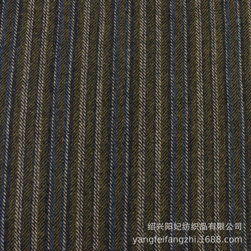 厂家批发 粗纺条纹色织人字纹毛呢面料 秋冬服帽套装鱼骨纹布料|undefined