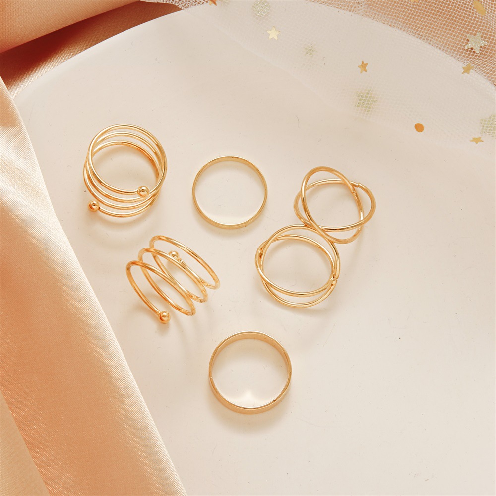 Simple Open Geometric Cross Ring Set display picture 5