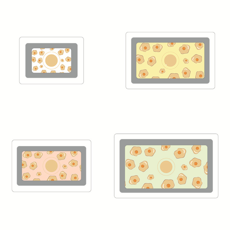 方形饭盒黄色四件(鸡蛋)