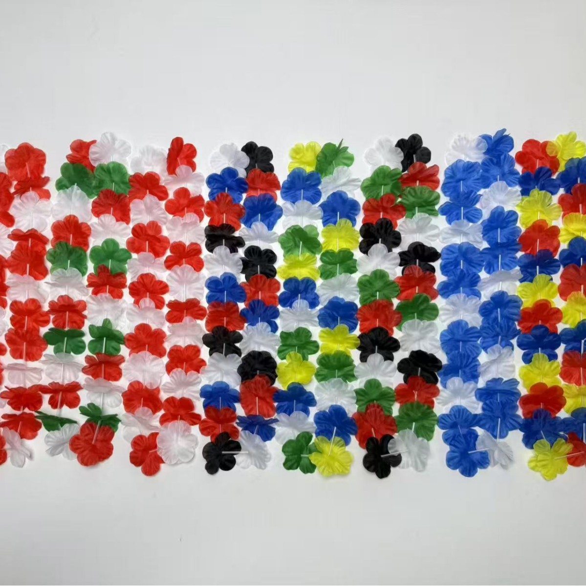Navidad hawaiana multicolor 24 pares de diámetro de guirnaldas de cuello de poliéster de 96 cm guirnaldas de Halloween