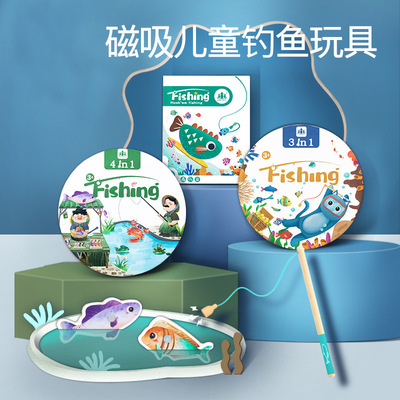 children wooden  Go fishing toy 1-3 men and women Eye Coordination train board role-playing games baby Early education BLOCKS