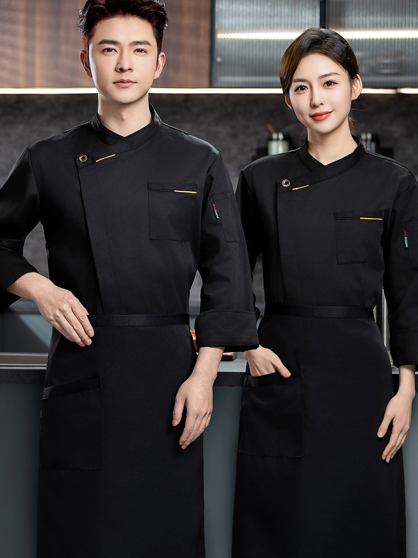 Ropa de trabajo de chef francés de manga larga para hombres, restaurante de hotel, cocina, transpirable y absorbente de sudor, ropa de chef de verano, manga corta para mujeres al por mayor