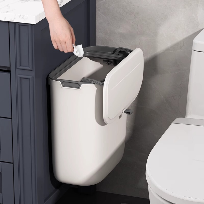 Trash Can Toilet Toilet Wall-mounted Household Creative Toilet Paper Storage Tube with Lid Small Paper Basket Sanitary Bucket
