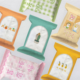 Tissue Set Fabric Living Room Bedroom Tissue Bag Cute Cartoon Paper Bag Tissue Box Napkin Paper Box Storage Set