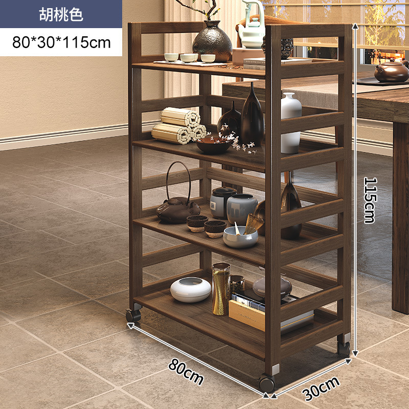 Estante para juegos de té de madera maciza, carrito pequeño, estante de almacenamiento para tazas de té, mesa de té móvil, gabinete de té para el hogar, mesa de té