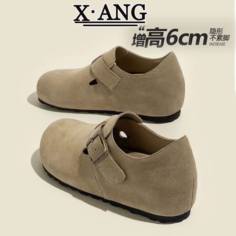 Кожаная внутренняя добавка все включено ботинки Birken Женская обувь весна и лето 2025 новая ленивая одна обувь Lefu