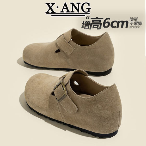 Genuine Leather Inner Height-raising All-inclusive Birkenan Shoes Women's Shoes 2025 Spring and Summer New Slip-on Lazy Shoes Loafers