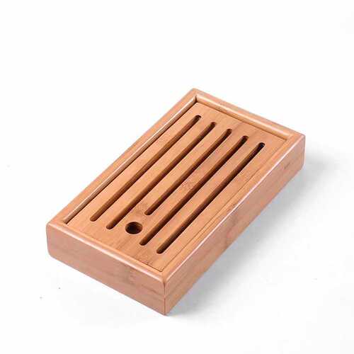 Bamboo small tea tray square dry infusion tray small bamboo mini water storage tray tea Haitai Kungfu tea set tea ceremony