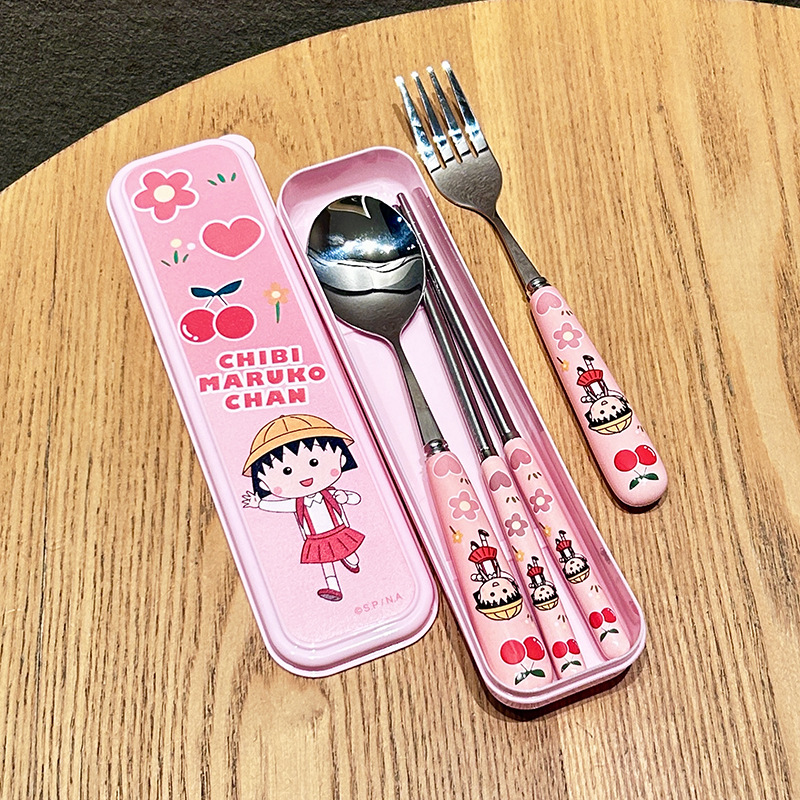 치비 마루코짱 클래식 스푼, 포크, 젓가락(박스 세트)