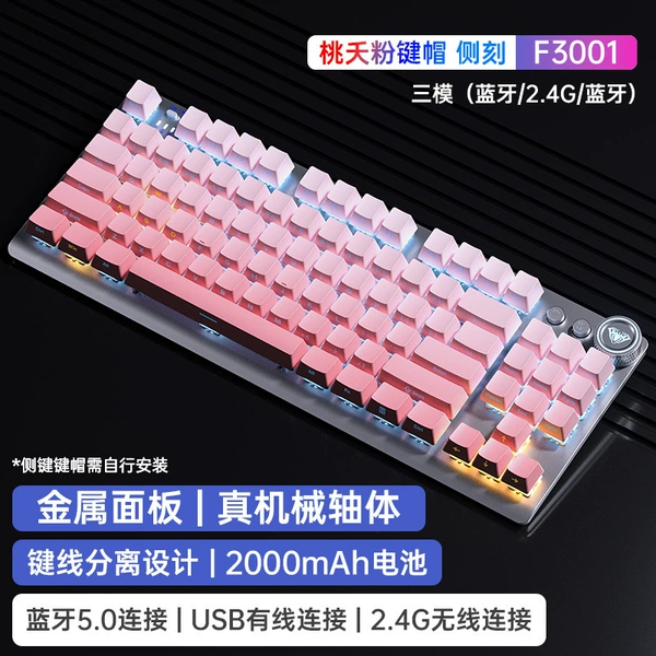 [青轴—桃夭粉侧刻蓝光无线三模版]