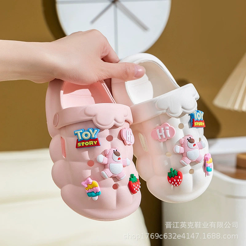 Туфли для девочек, летние детские тапочки, Двусторонняя одежда, нескользящая садовая обувь с мягкой подошвой, уличные сандалии, домашние тапочки