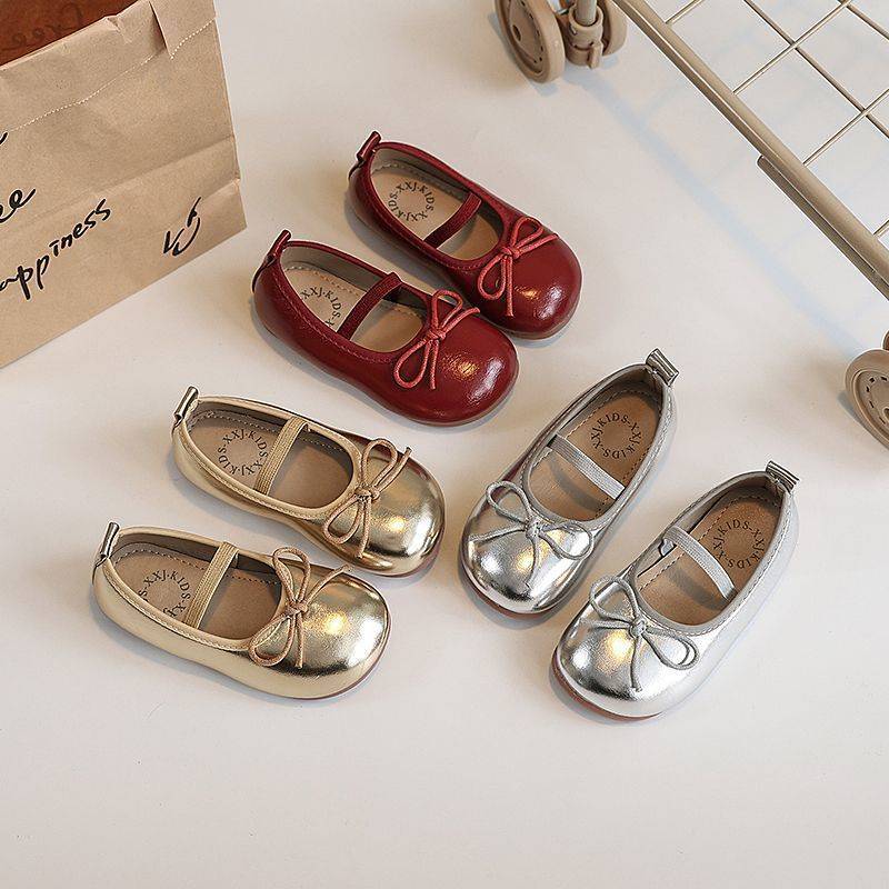 Children's Small Leather Shoes Spring and Autumn New Girls' Shoes Soft-Soled Bean Shoes Little Girl Princess Shoes