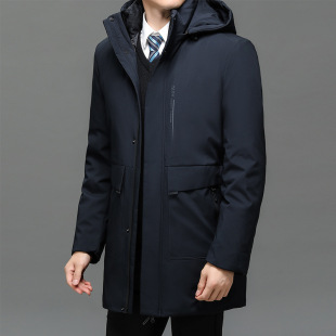 Winter high quality cotton-padded coat men's cotton-padded jacket for middle-aged and elderly overcoat thickened removable liner warm cotton-padded jacket mid-length men's clothing