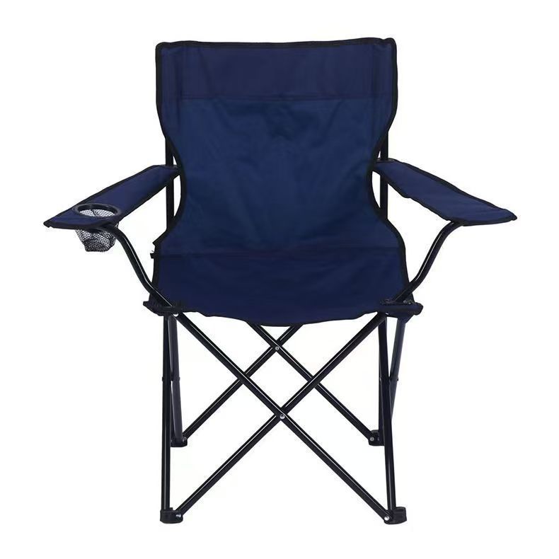 Selección estricta de la silla de camping plegable con soporte de tazas silla de ocio de comidas al aire libre portátil con reposabrazos fácil de almacenar silla de respaldo