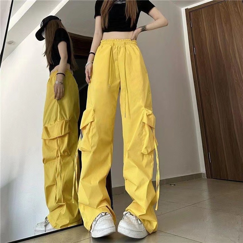 oversize多巴胺帅气工装裤子女宽松美式复古显瘦直筒休闲阔腿裤子|undefined