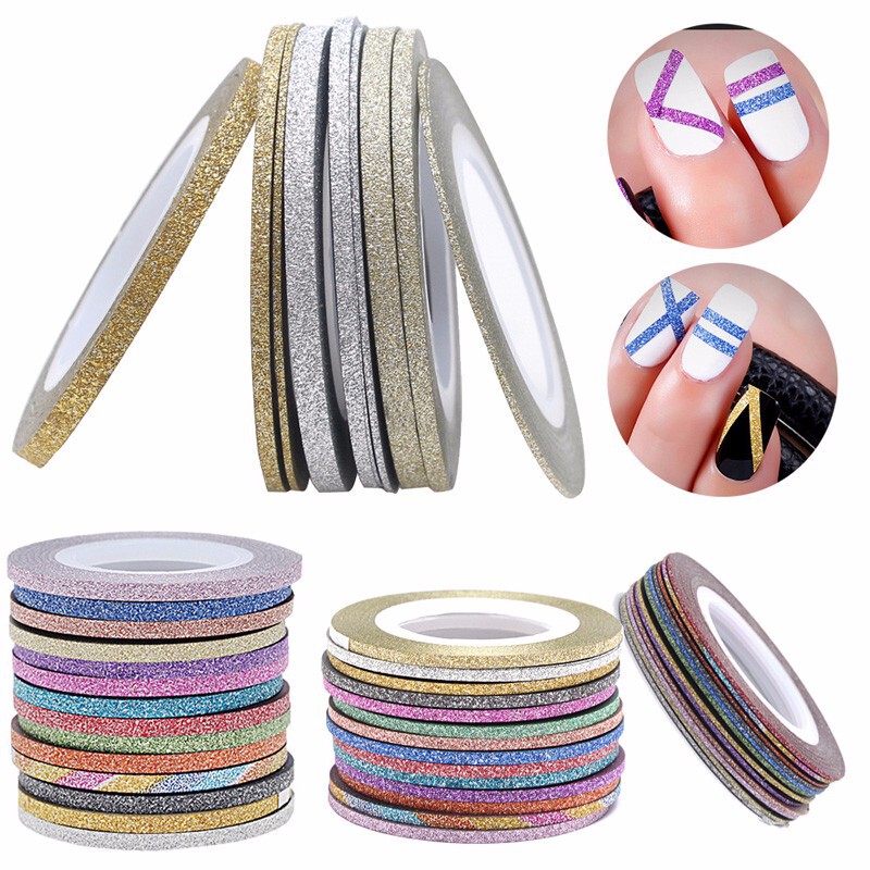 Nail Art Frosted Gold and Silver Thread Painted Thread Onion Powder Adhesive Line Nail Art Jewelry DIY Nail Sticker Tool Set