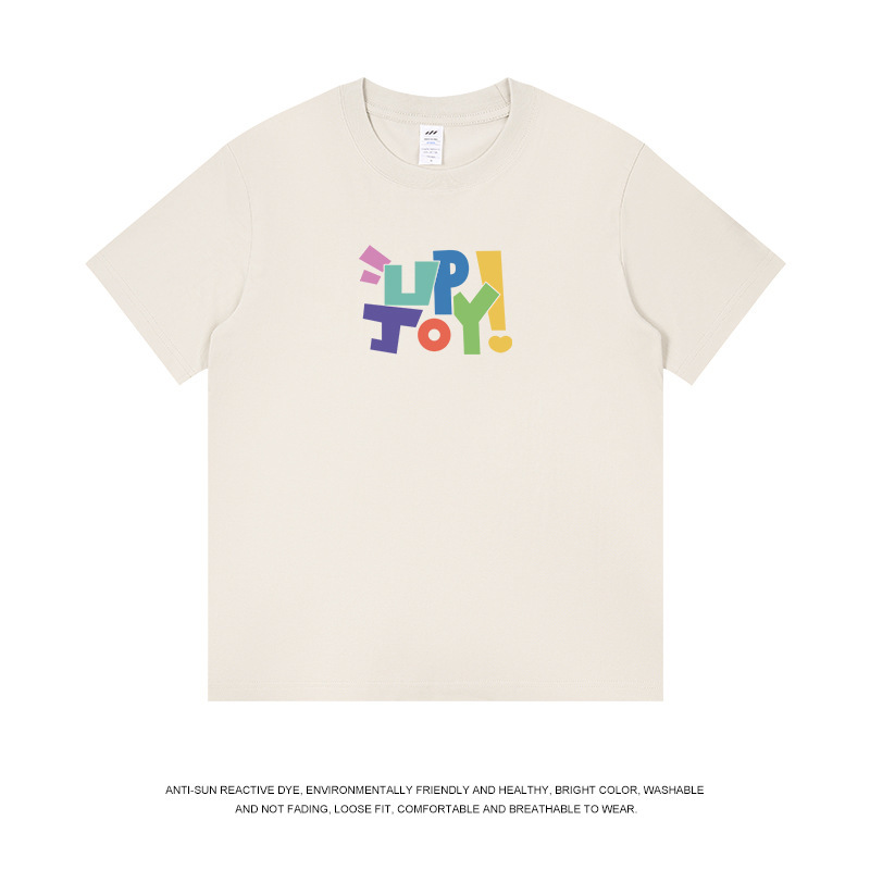 トレンドブランドの万能カラープリント半袖Tシャツ、夏のファッショナブルな個性的なカジュアル通勤トップス、男女兼用、インスタ映え、卸売|undefined
