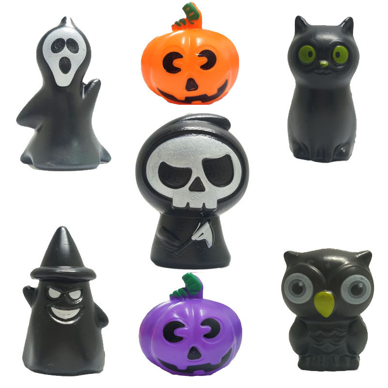 Juguetes de calabaza de Halloween decoraciones novedosas y extrañas juguetes de terror infantil encantador extraño pequeño juguete decoración de casa embrujada