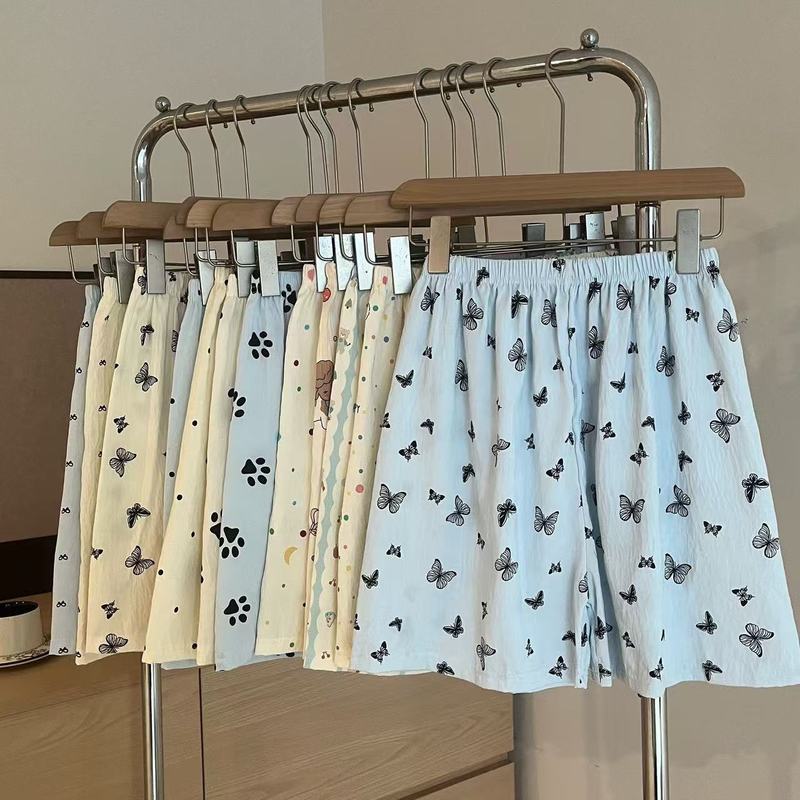 Ins Bear Cloud Cotton Sleep Pants for Women, Spring and Summer Shorts, Soft and Comfortable, Suitable for Outdoor Wear, Casual Loose Pants, Thin Style