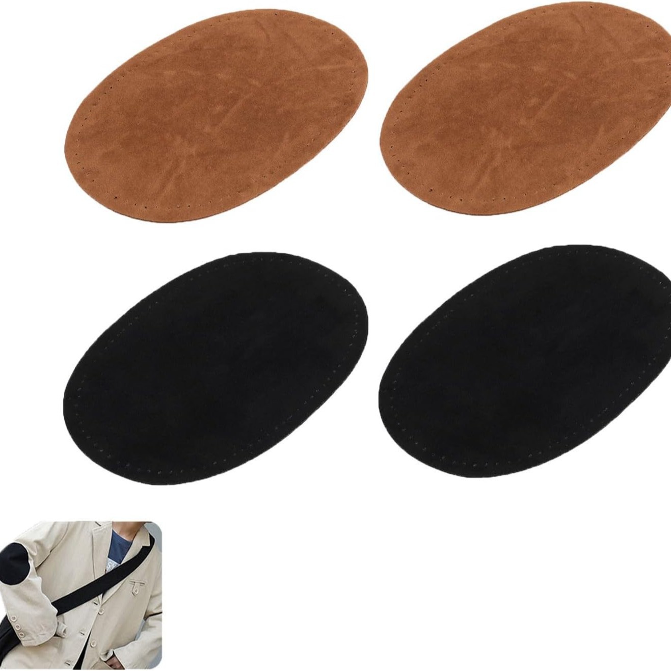 Knee & Elbow patches加厚椭圆衣服补丁贴手缝熨烫贴花肘部膝盖