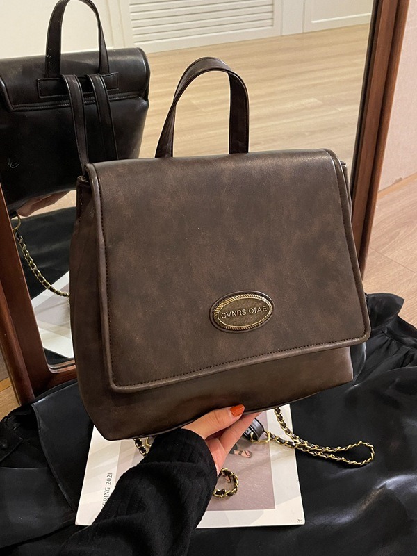 2024 New Large Capacity Bag Fashionable Retro Backpack Women's Handheld Korean Edition Book Bag Advanced Outgoing Backpack_voghion.com