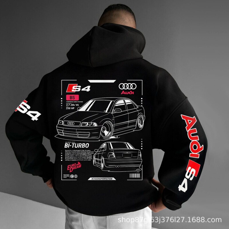 2025 New 3D Digital Printing Sweatshirt Men's Export Motorcycle Fashion Trend Jacket Hooded Sweatshirt Large Size Cross-Border