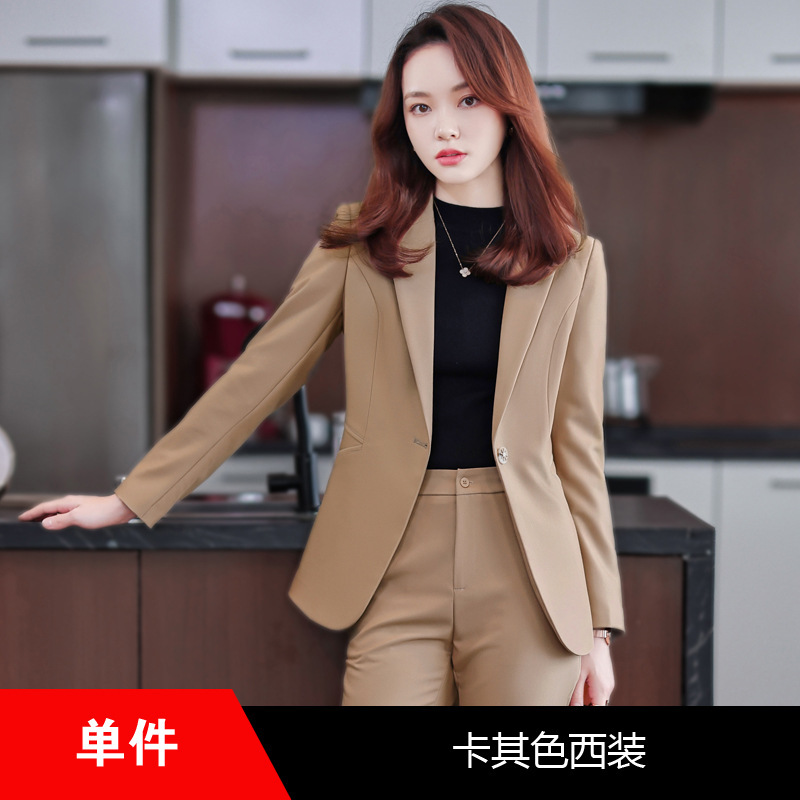 春と秋の職業服のファッション気質の女神範のファッション的な洋風のスーツのスーツの女性の2つのセットのカジュアルなスーツの正装|undefined