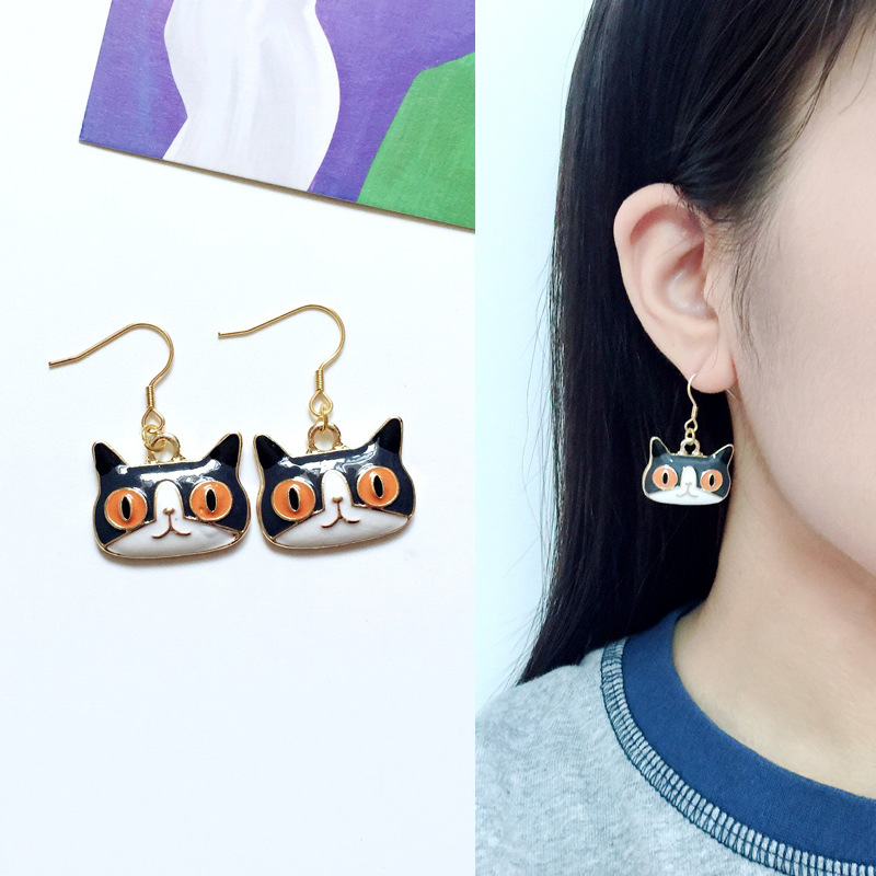 Fashion Cat Alloy Enamel Women's Drop Earrings 1 Pair display picture 3