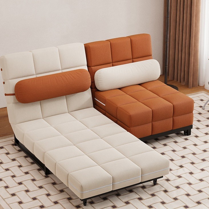 French Cream Style Sofa Bed Folding Dual-Purpose Small Living Room Retro Multi-Functional Single Folding Bed