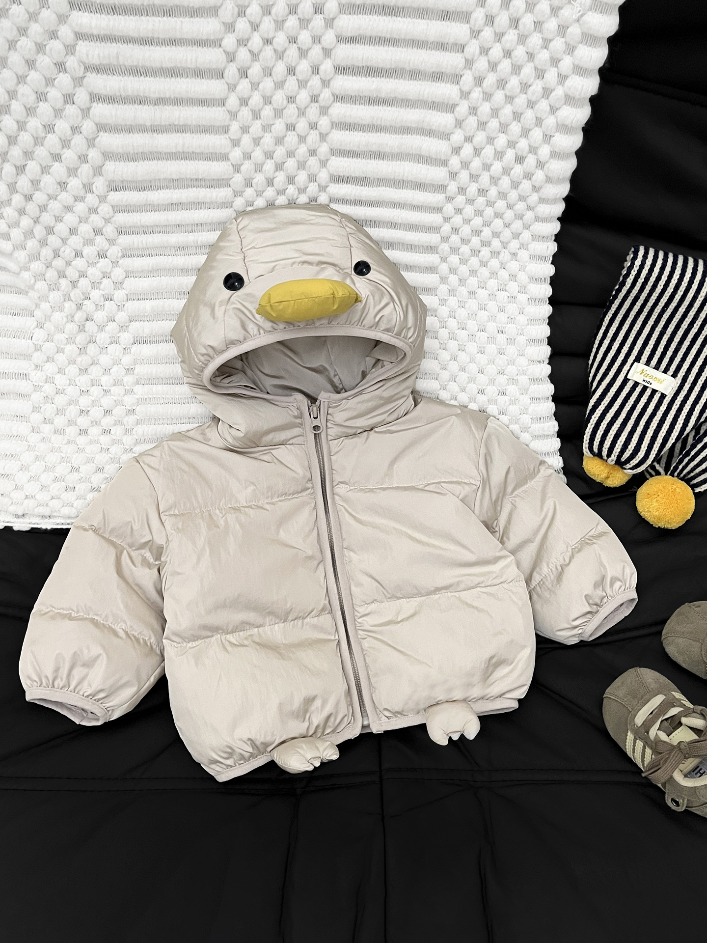 Ropa de invierno bebé encantador caricatura blanco chaqueta de plumón cálida para niños coreanos abrigo de invierno