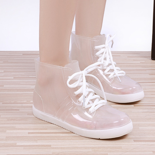 【Dropshipping】Low-top Transparent Rain Boots for Women, Water Shoes, Rain Boots for Students, Short Tubular, Waterproof, Non-slip Rubber Shoes