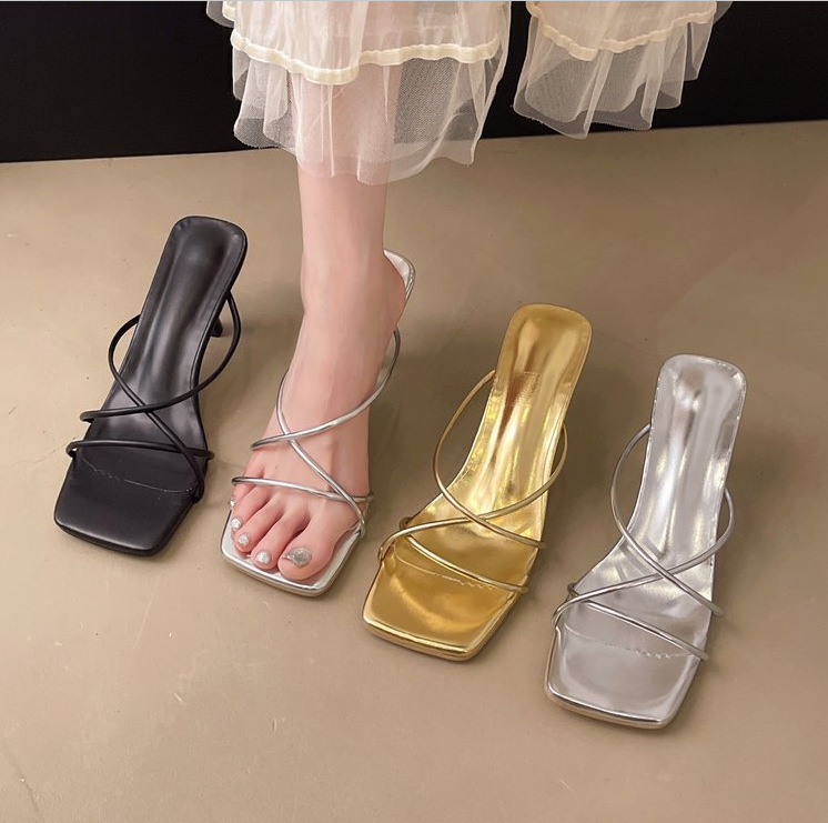 Fairy-Style High-Heeled Sandals with Straps for Women, 2026 New Model, Dual-Wear Slippers for Women, Summer Outdoor Roman Shoes