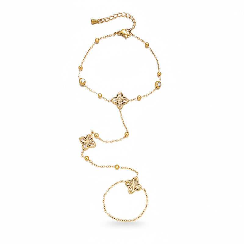 Tina Europa y los Estados Unidos transfronterizos 18 quilates de diamantes de oro pulsera de dedo ligera de lujo de alto nivel sensación de explosión de Amazon joyas de mano al por mayor mujeres