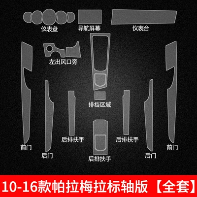 Suitable for Porsche Interior, Car interior film - 10-16-panamera-standard-axle-version-full-interior-film