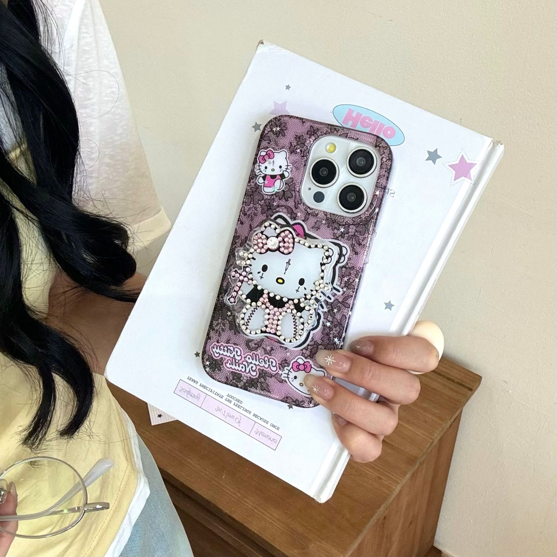 Retro leopardo estampado flor gato para Apple 15ProMax funda para teléfono móvil 16Pro soporte de diamante lateral 14/13 femenino 16