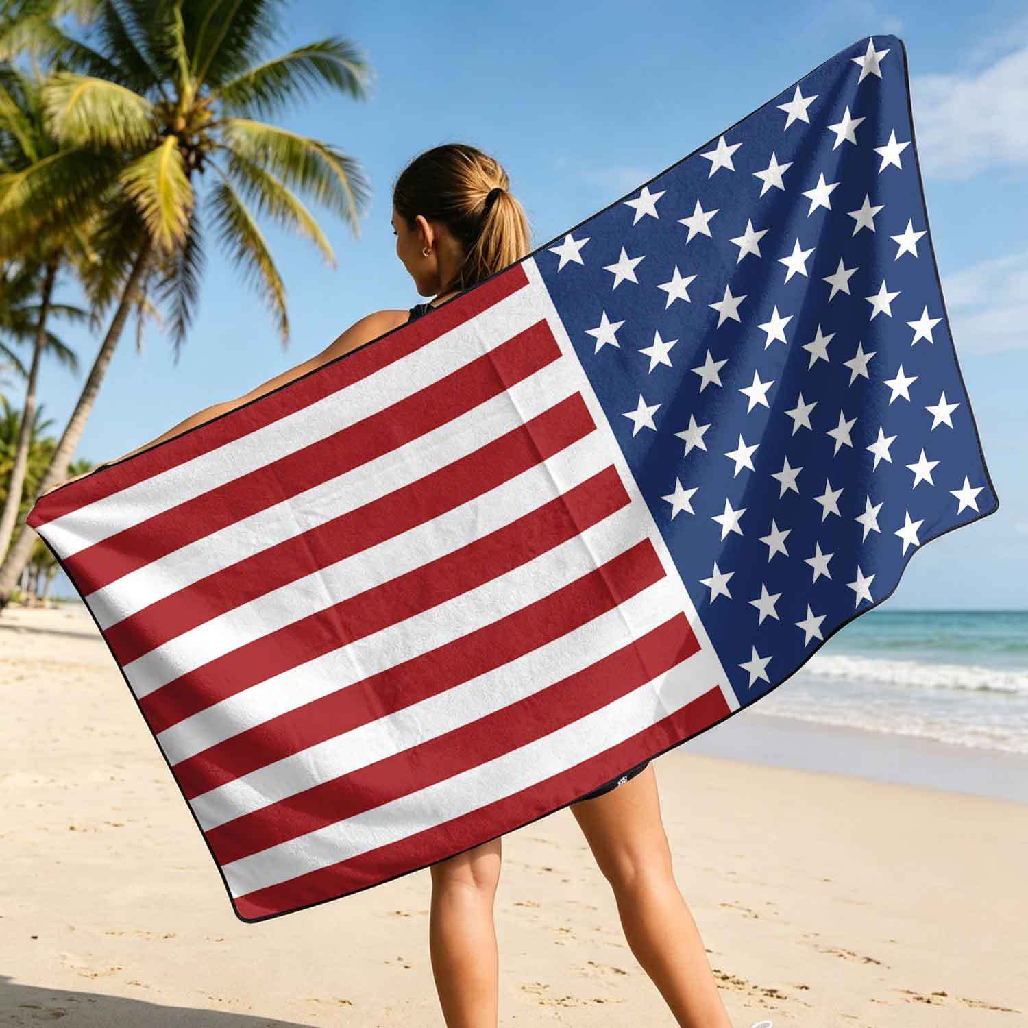 Printed bath towel and car seat cover 2-in-1, ultra-fine fiber outdoor beach and car dual-use universal seat cushion