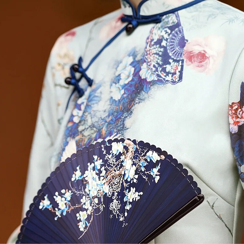 全竹骨扇子折扇中国风女式手工日式古风折叠汉服舞蹈小扇随身便携|undefined