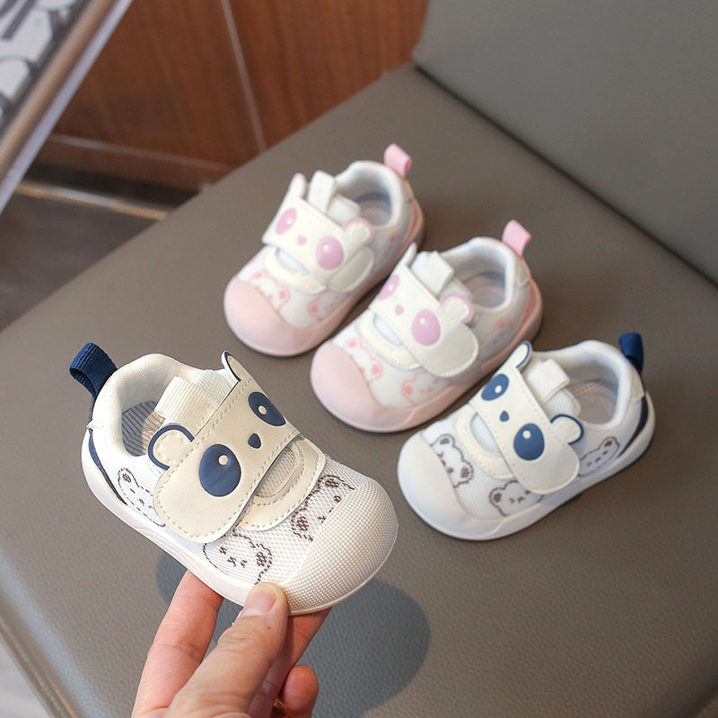 2025 Spring and Autumn New Boys' Anti-Slip Infants and Toddlers Anti-Kick Learning to Walk Shoes Mesh Sports Shoes Girls' Breathable Shoes