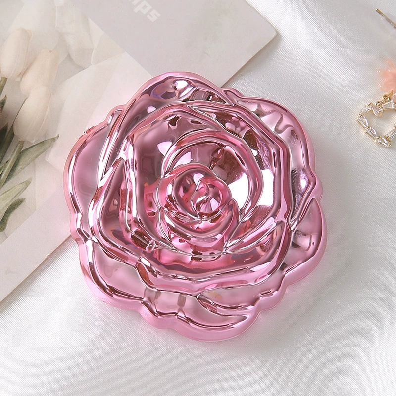 Folding round handheld table mirror, new collection, roses