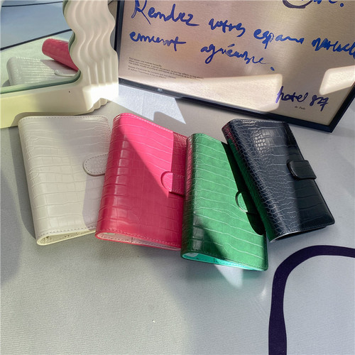 Crocodile textured leather binder Macaron notebook 6-hole hand ledger notepad business fashion office