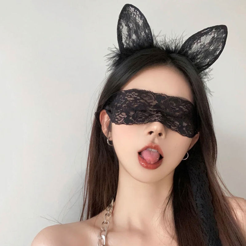 Charming lace cat ear headband for women, cute and sexy, suitable for cosplay and role-playing costumes