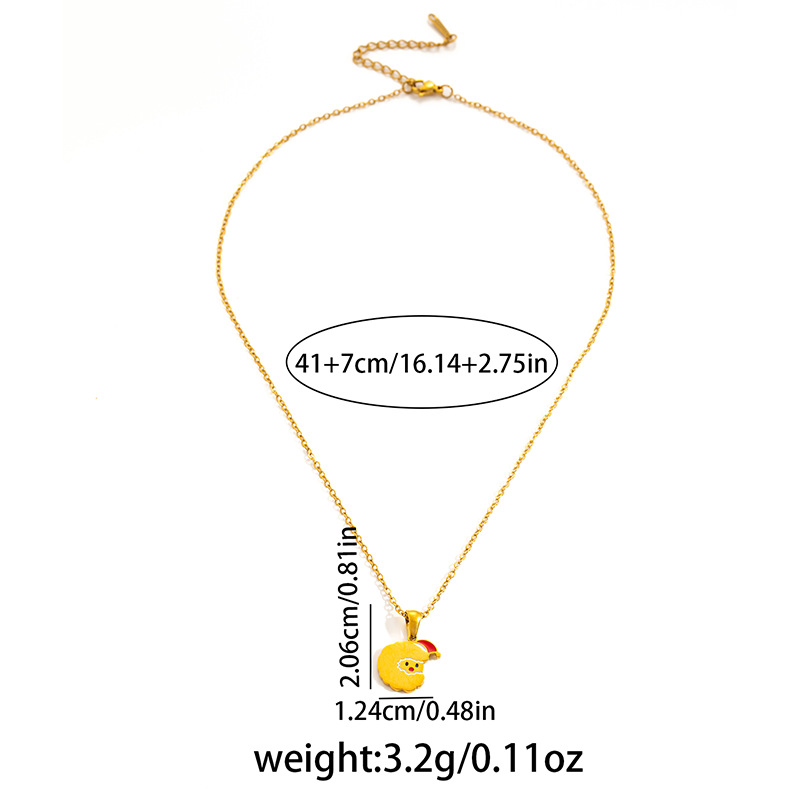 7g Weight 0.03µm Gold Plating Thickness Electroplated Gold Plating Process Golden Plated Plating Material 201 Stainless Steel Pendant Material Pendant Necklace Classification 201 Stainless Steel Chain Material cable chain Chain Type 1 Piece Quantity Holiday, Daily Occasion 201 Stainless Steel Material Santa Claus, Number Pattern Women's Gender Cute Style Plating Craft Fashionable Stainless Steel Christmas Necklace For Women 26 Small Letter Pendants Versatile Minimalist Choker Trendy Accessory 31