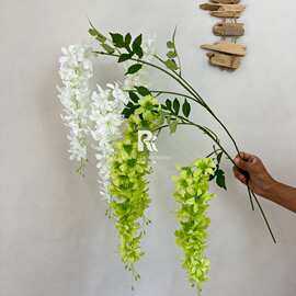 婚礼吊顶布置三叉紫藤花仿真花假花网红花墙装饰垂吊花藤拍照道具