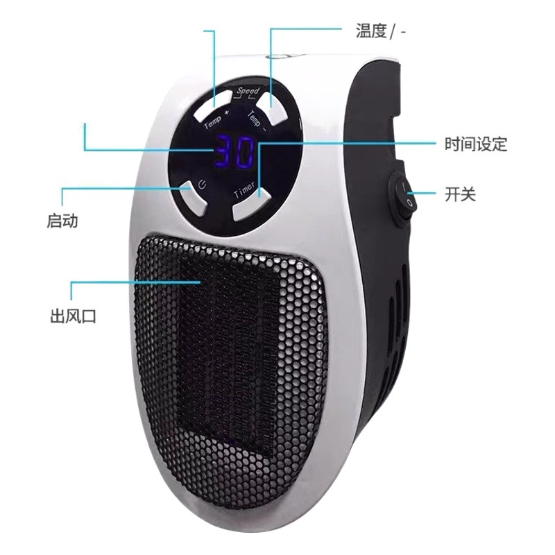 Calentador pequeño transfronterizo de calentamiento rápido calentador eléctrico Oficina hogar de doble uso pequeño calentador montado en la pared mini calentador