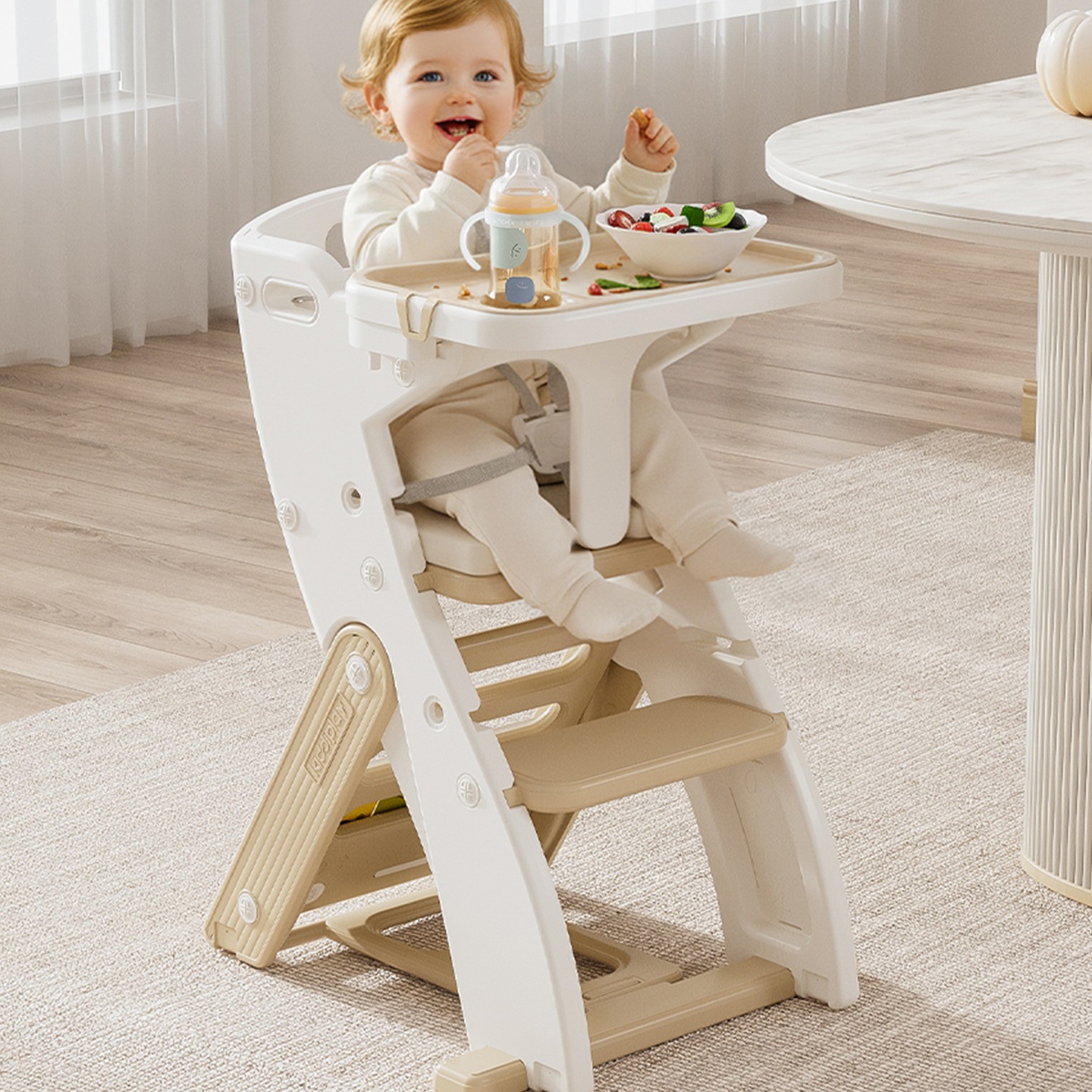 Baby Dining Chair, Baby Home Children's Growth Chair, High-Legged Dining Table and Chair, Multi-Functional Learning Chair