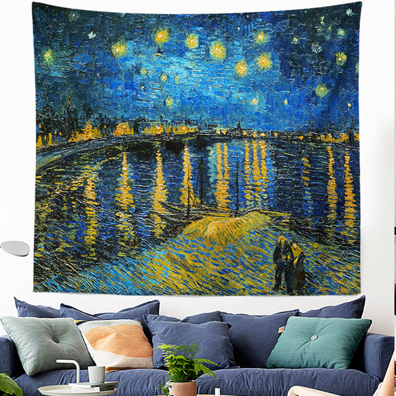 Exportación Comercio exterior Piel de camarones Amazon Fondo tela nórdico paisaje abstracto pintura dormitorio decoración colgante tela entrega de una sola pieza